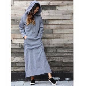 Dresses | Grey Maxi Hoodie | Poshmark